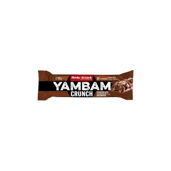 barre protéinée faible en sucre YAMBAM crunch bar de body attack, barre protéinée kdc distribution